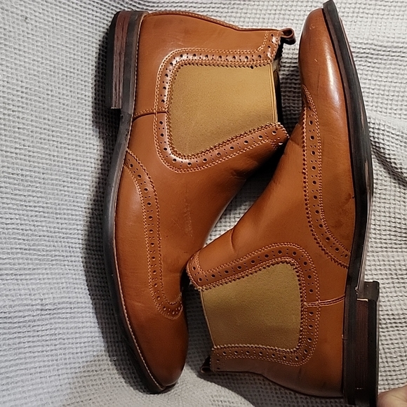 Broughed Wingtip Chelsea Ankle Boots by WulFul M sz 13 EUC - Picture 2 of 7